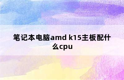 笔记本电脑amd k15主板配什么cpu